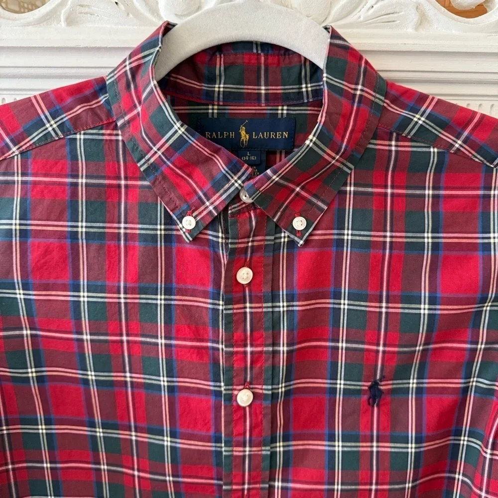 Boys Ralph Lauren Tartan Plaid Long Sleeve Shirt
